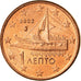 Greece, Euro Cent, 2002, AU(55-58), Copper Plated Steel, KM:181