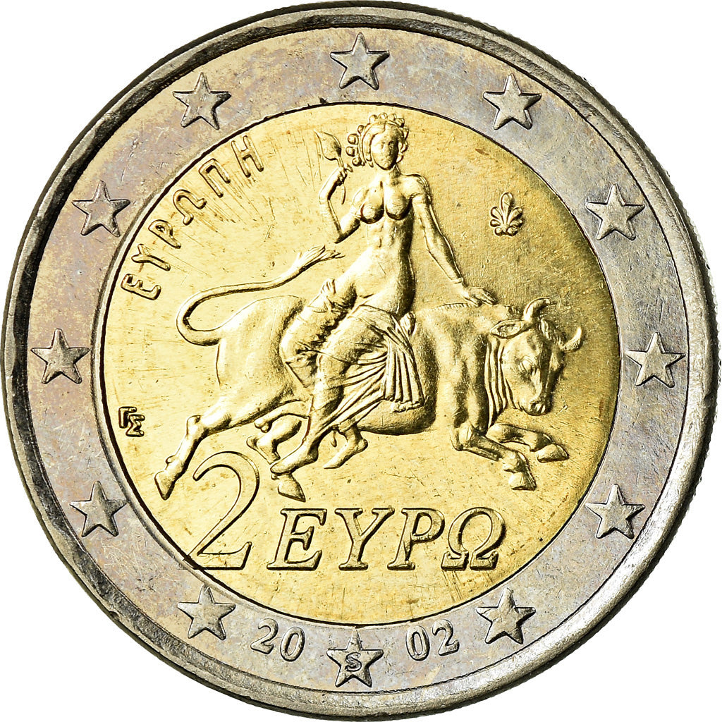 Greece, 2 Euro, 2002, AU(55-58), Bi-Metallic, KM:188
