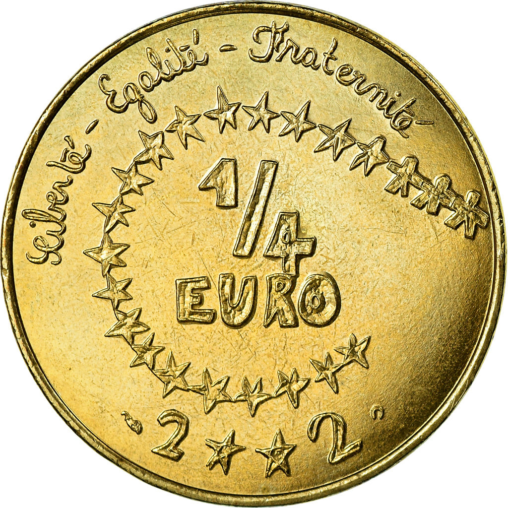 France, 1/4 Euro, 2002, MS(63), Aluminum-Bronze, KM:1293