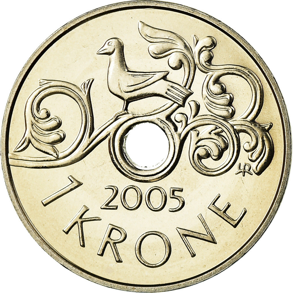 Coin, Norway, Harald V, Krone, 2005, MS(63), Copper-nickel, KM:462