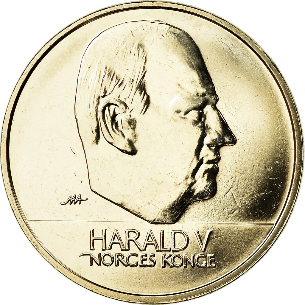 Coin, Norway, Harald V, 20 Kroner, 2005, MS(63), Nickel-brass, KM:453