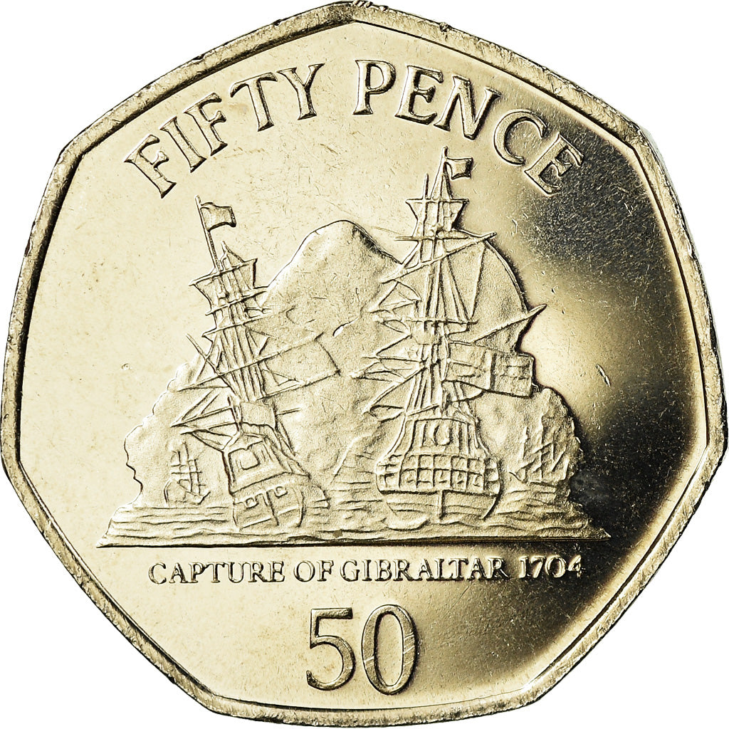 Moneda, Gibraltar, Elizabeth II, 50 Pence, 2009, SC, Cobre - níquel, KM:1089