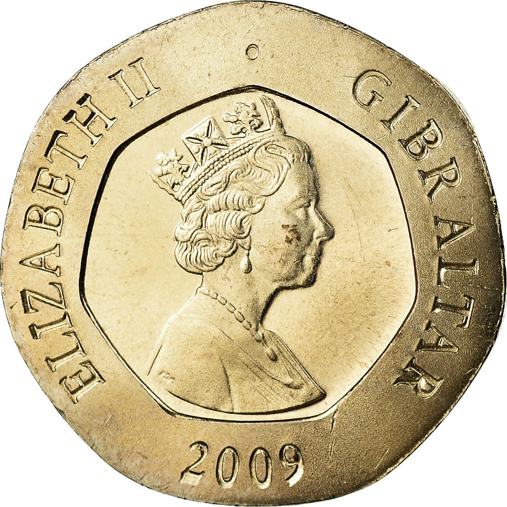 Coin, Gibraltar, Elizabeth II, 20 Pence, 2009, Pobjoy Mint, MS(63)