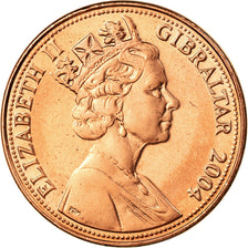 Coin, Gibraltar, Elizabeth II, 2 Pence, 2004, MS(63), Copper Plated Steel