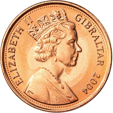 Coin, Gibraltar, Elizabeth II, Penny, 2004, MS(63), Copper Plated Steel, KM:1046