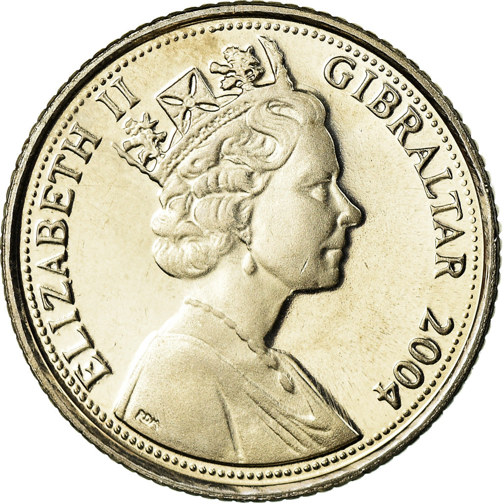 Monnaie, Gibraltar, Elizabeth II, 10 Pence, 2004, SPL, Copper-nickel, KM:1047