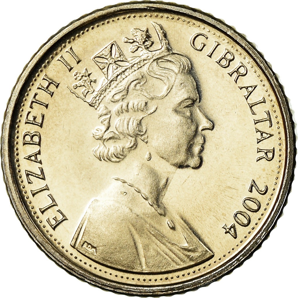 Coin, Gibraltar, Elizabeth II, 5 Pence, 2004, Pobjoy Mint, MS(63)