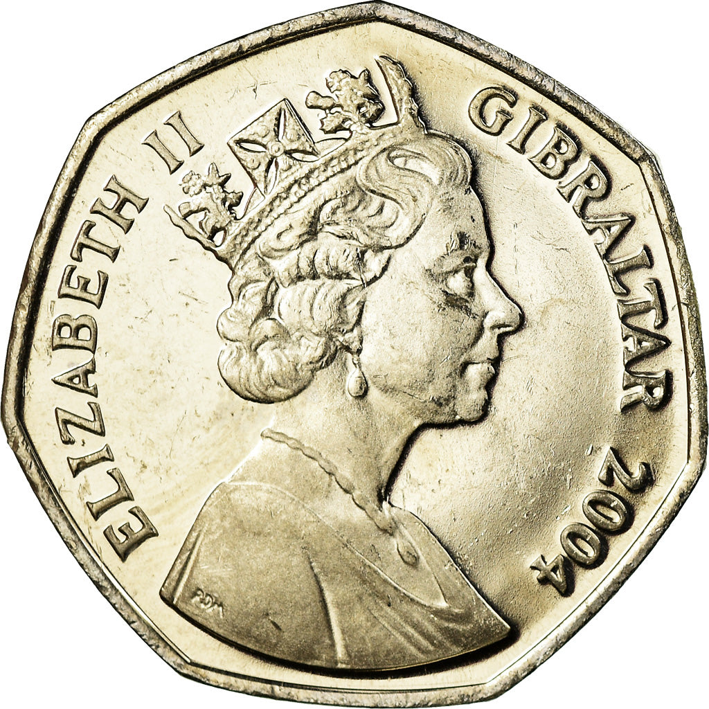 Coin, Gibraltar, Elizabeth II, 50 Pence, 2004, Pobjoy Mint, MS(63)