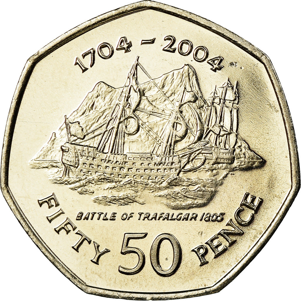 Coin, Gibraltar, Elizabeth II, 50 Pence, 2004, Pobjoy Mint, MS(63)