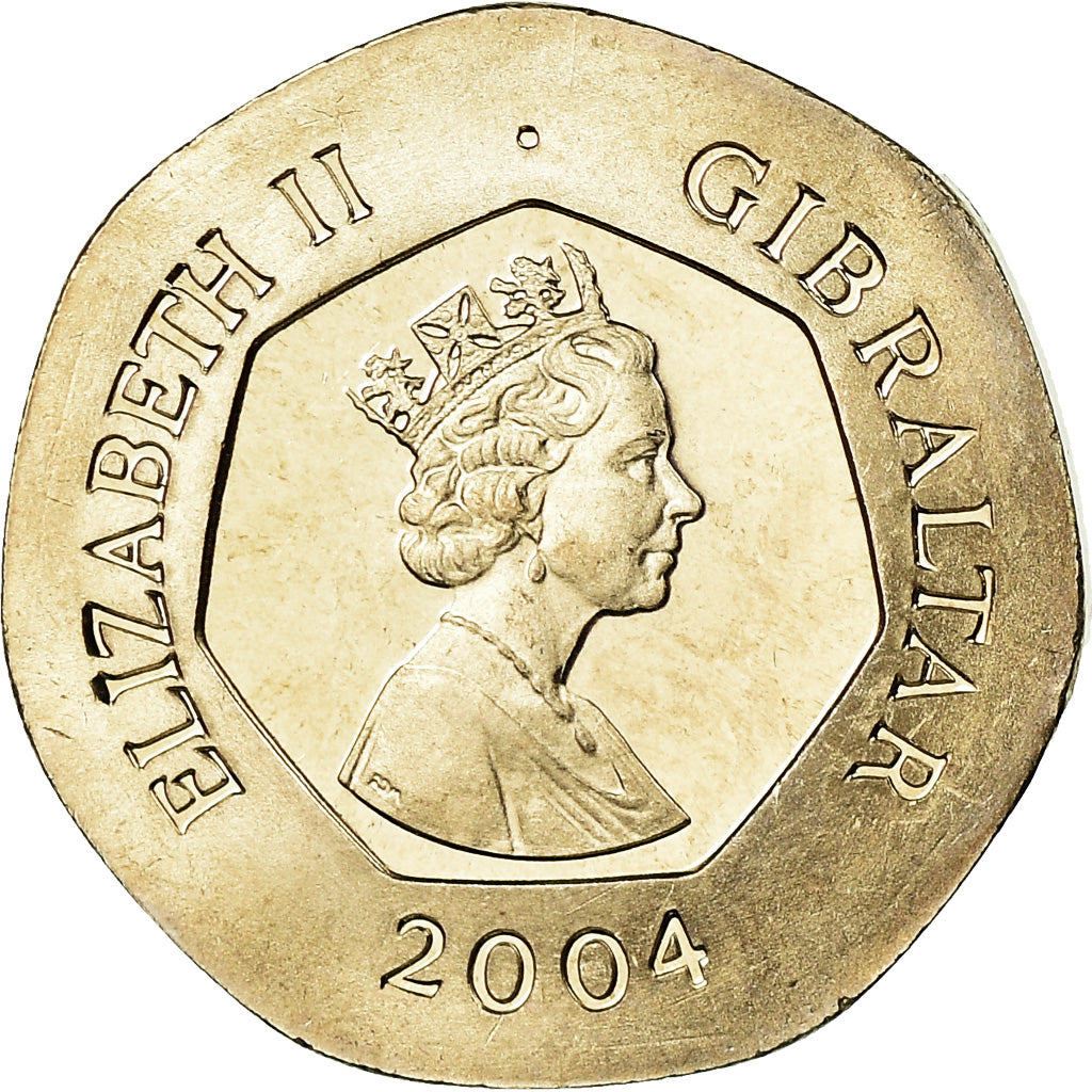 Coin, Gibraltar, Elizabeth II, 20 Pence, 2004, MS(63), Copper-nickel, KM:1048