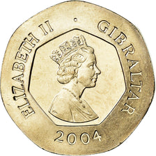 Coin, Gibraltar, Elizabeth II, 20 Pence, 2004, MS(63), Copper-nickel, KM:1048