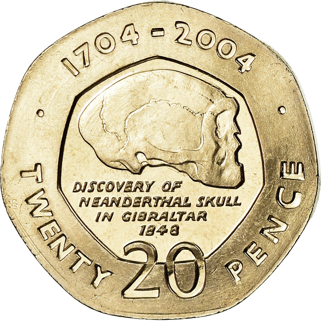 Coin, Gibraltar, Elizabeth II, 20 Pence, 2004, MS(63), Copper-nickel, KM:1048