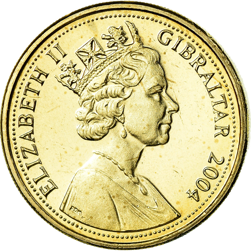 Coin, Gibraltar, Elizabeth II, Pound, 2004, Pobjoy Mint, MS(63), Nickel-brass