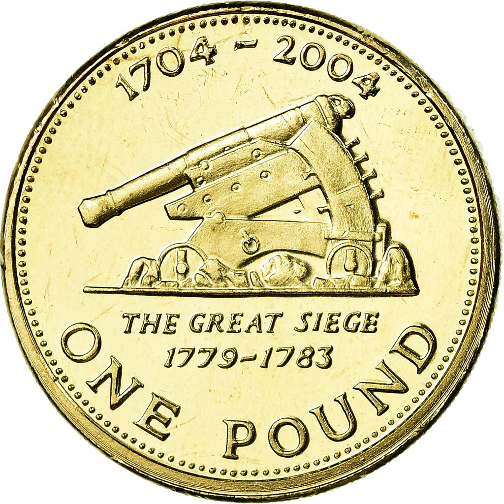 Coin, Gibraltar, Elizabeth II, Pound, 2004, Pobjoy Mint, MS(63), Nickel-brass