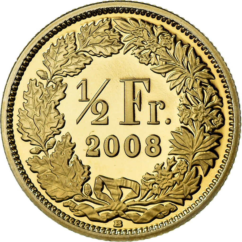 Coin, Switzerland, 1/2 Franc, 2008, Bern, Proof, MS(65-70), Copper-nickel