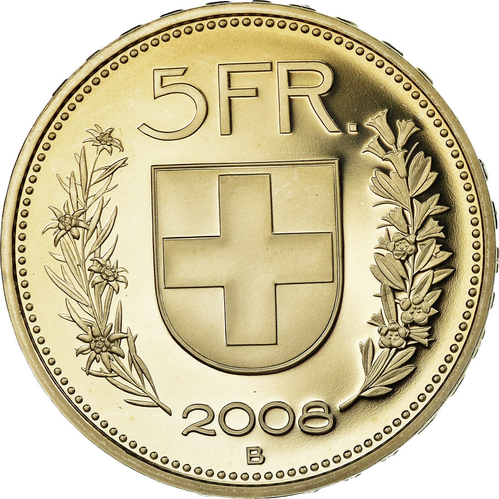 Coin, Switzerland, 5 Francs, 2008, Bern, Proof, MS(65-70), Copper-nickel