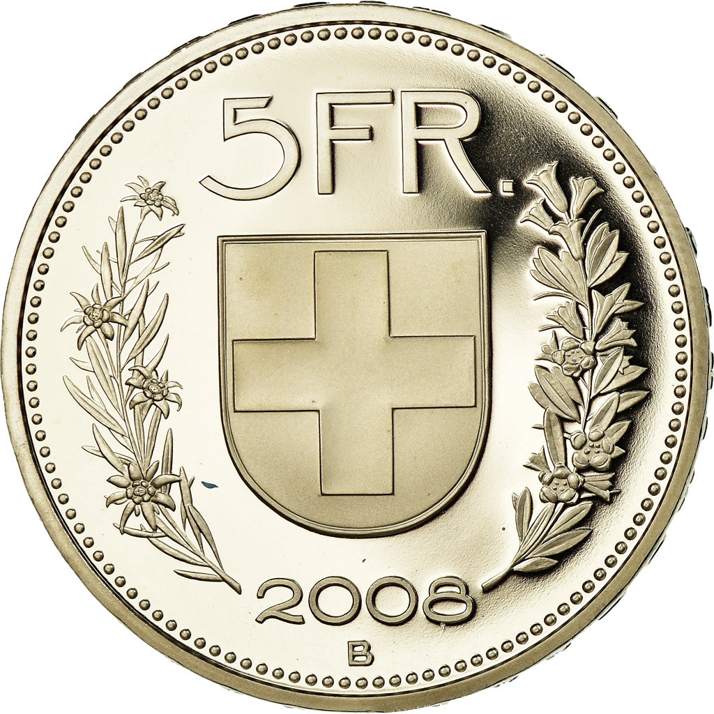 Coin, Switzerland, 5 Francs, 2008, Bern, Proof, MS(65-70), Copper-nickel