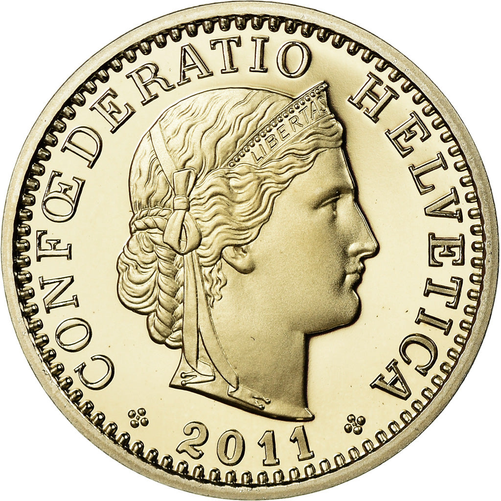 Coin, Switzerland, 20 Rappen, 2011, Bern, Proof, MS(65-70), Copper-nickel