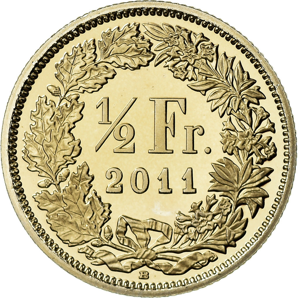 Coin, Switzerland, 1/2 Franc, 2011, Bern, Proof, MS(65-70), Copper-nickel