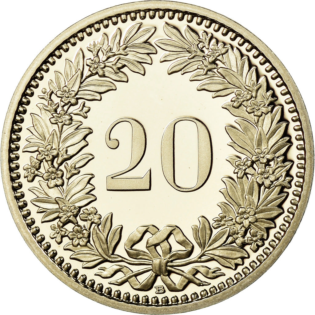 Coin, Switzerland, 20 Rappen, 2012, Bern, Proof, MS(65-70), Copper-nickel