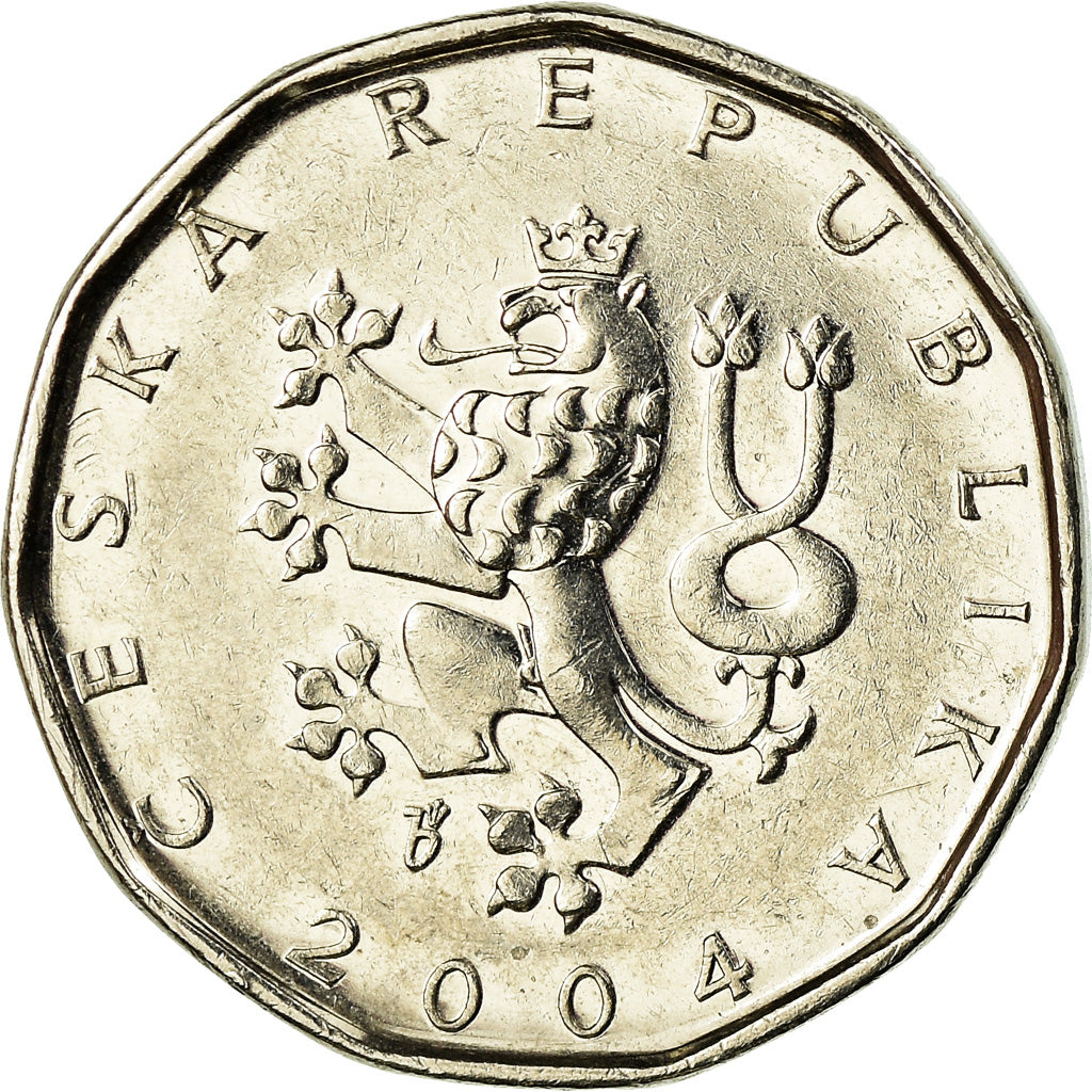 Munten, Tsjechische Republiek, 2 Koruny, 2004, ZF, Nickel plated steel, KM:9