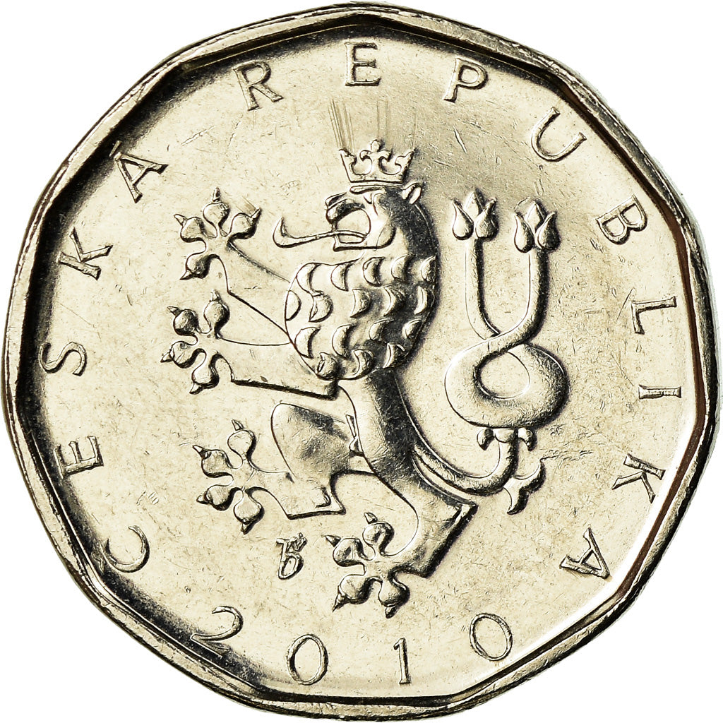 Coin, Czech Republic, 2 Koruny, 2010, EF(40-45), Nickel plated steel, KM:9