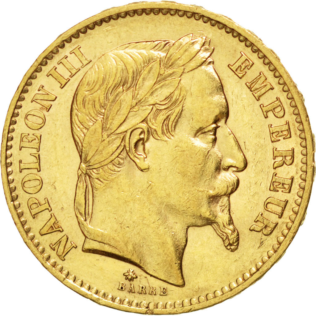 FRANCE, Napoléon III, 20 Francs, 1968, Paris, KM #801.1, AU(50-53), Gold, Gadour