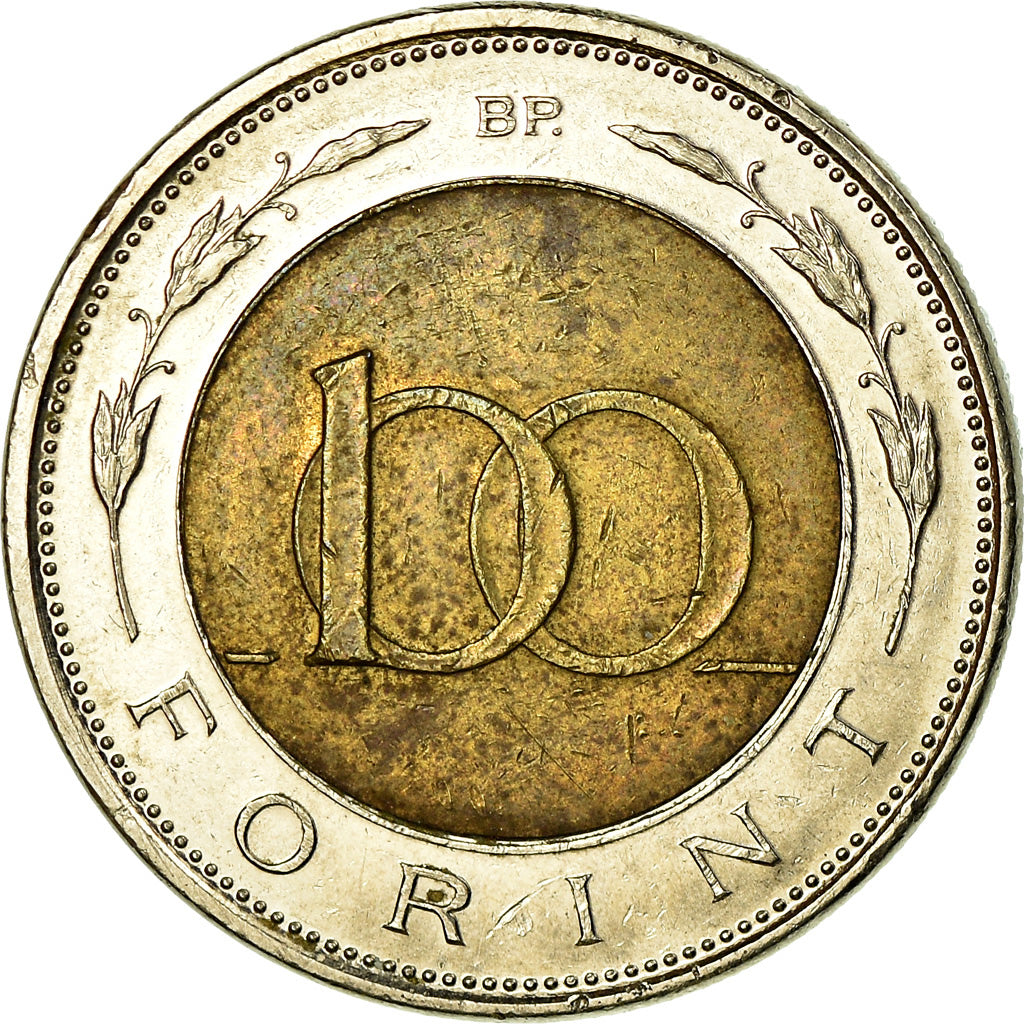 Coin, Hungary, 100 Forint, 2008, Budapest, EF(40-45), Bi-Metallic, KM:721