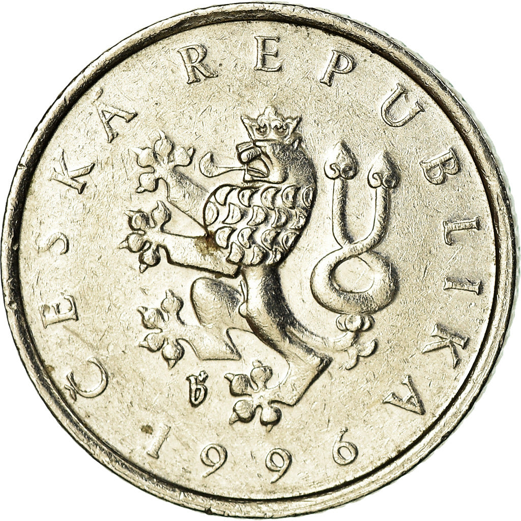 Moneta, Czechy, Koruna, 1996, EF(40-45), Nickel platerowany stalą, KM:7