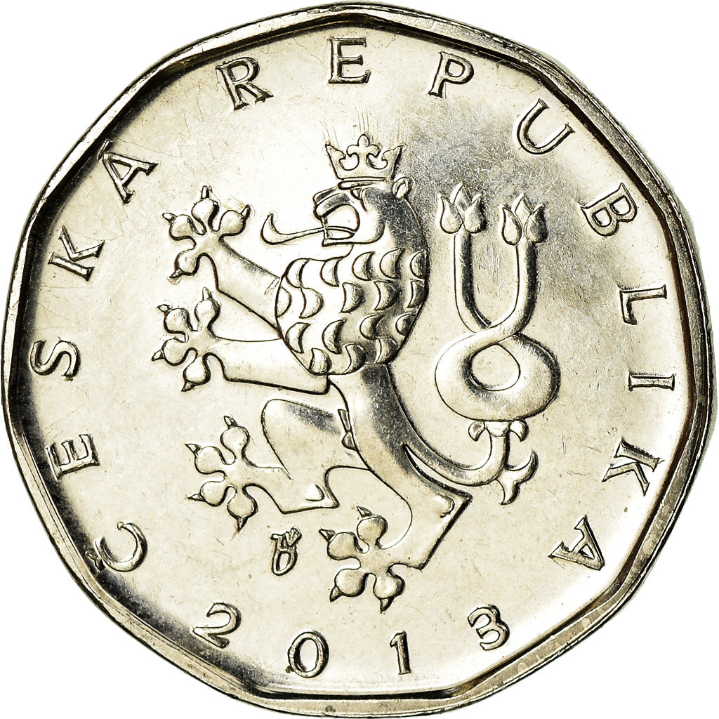 Munten, Tsjechische Republiek, 2 Koruny, 2013, ZF, Nickel plated steel, KM:9