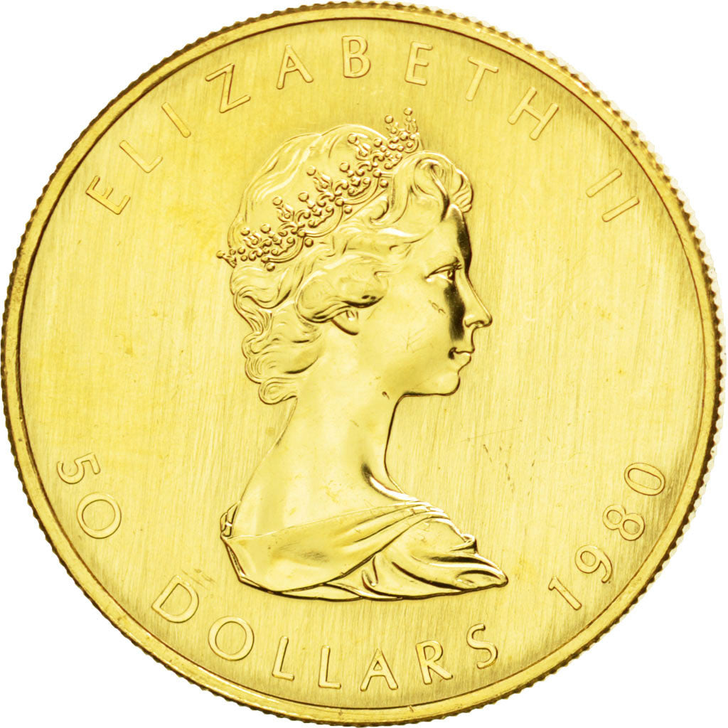 CANADA, 50 Dollars, 1980, Royal Canadian Mint, KM #125.1, AU(55-58), Gold, 31.18