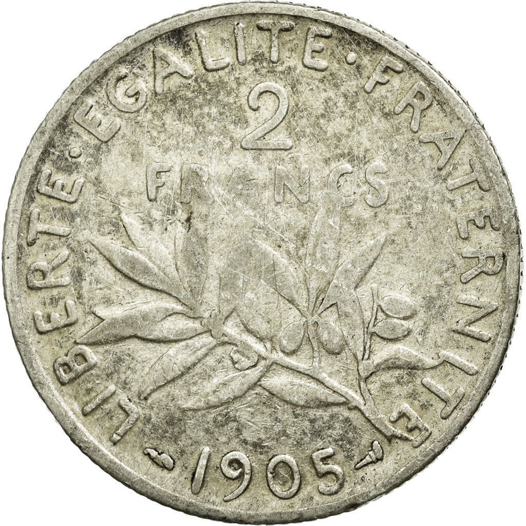 Munten, Frankrijk, Semeuse, 2 Francs, 1905, FR+, Zilver, KM:845.1, Gadoury:532