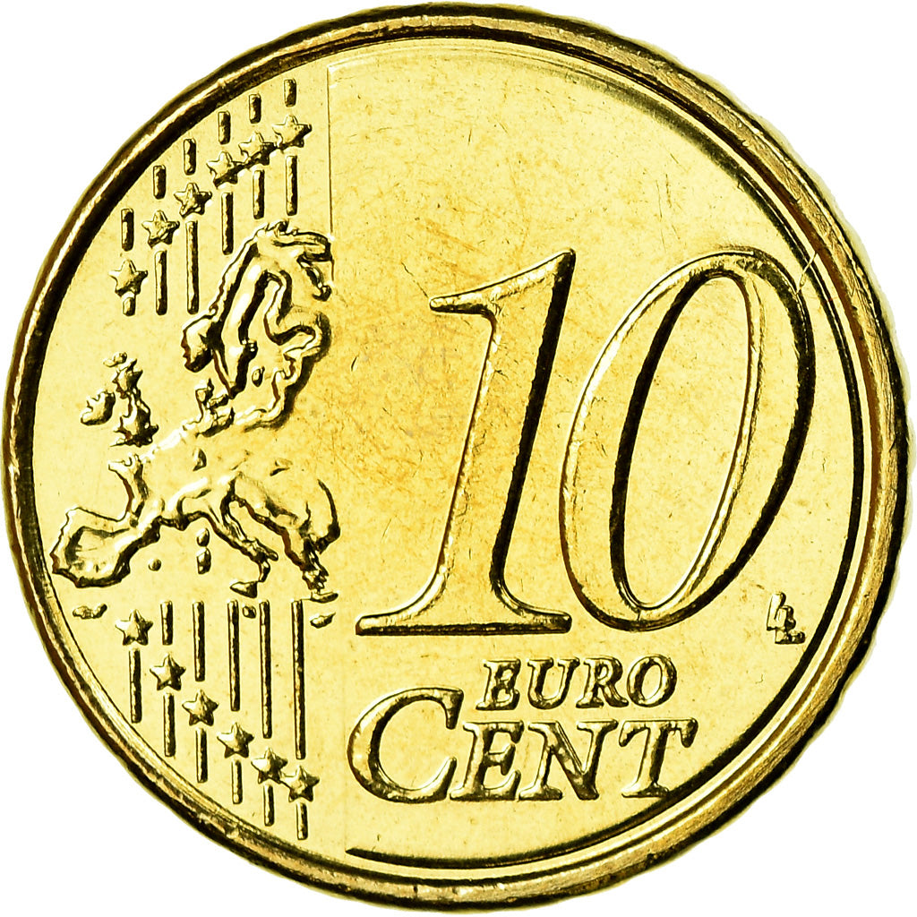 België, 10 Euro Cent, 2010, UNC-, Tin, KM:277