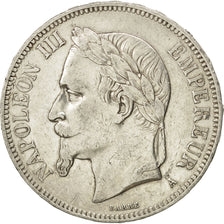 FRANCE, Napoléon III, 5 Francs, 1870, Paris, KM #799.1, EF(40-45), Silver, G...