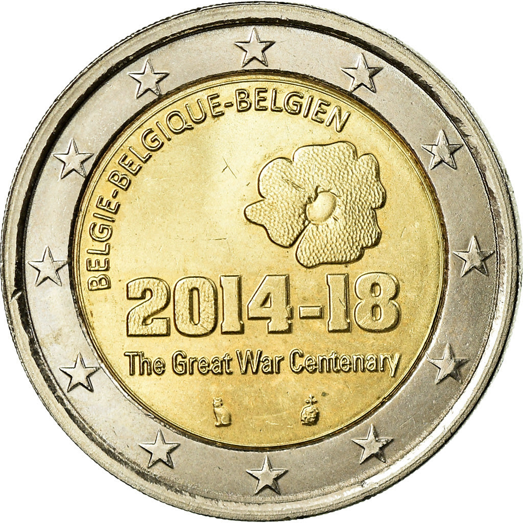 Belgium, 2 Euro, The Great War Centenary, 2014, AU(55-58), Bi-Metallic