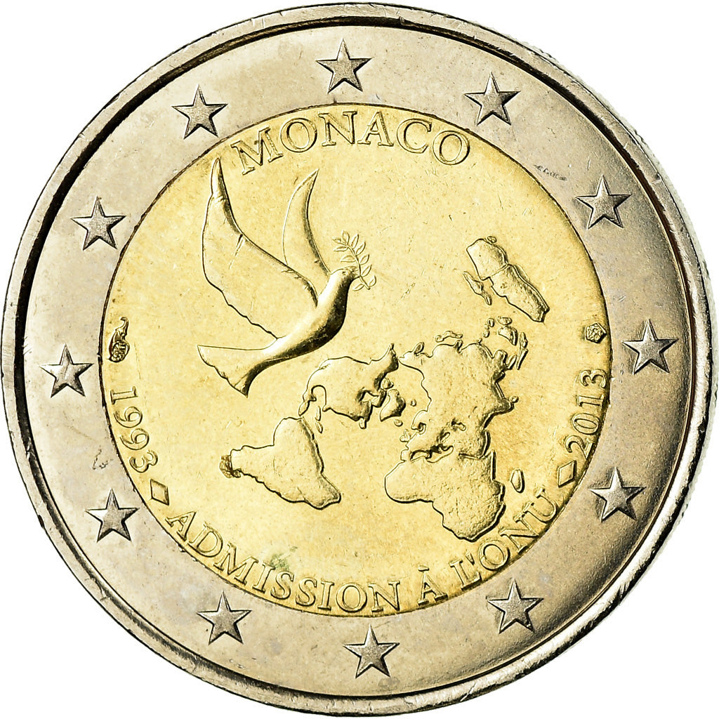 Monaco, 2 Euro, Admission à l'ONU, 2013, AU(55-58), Bi-Metallic