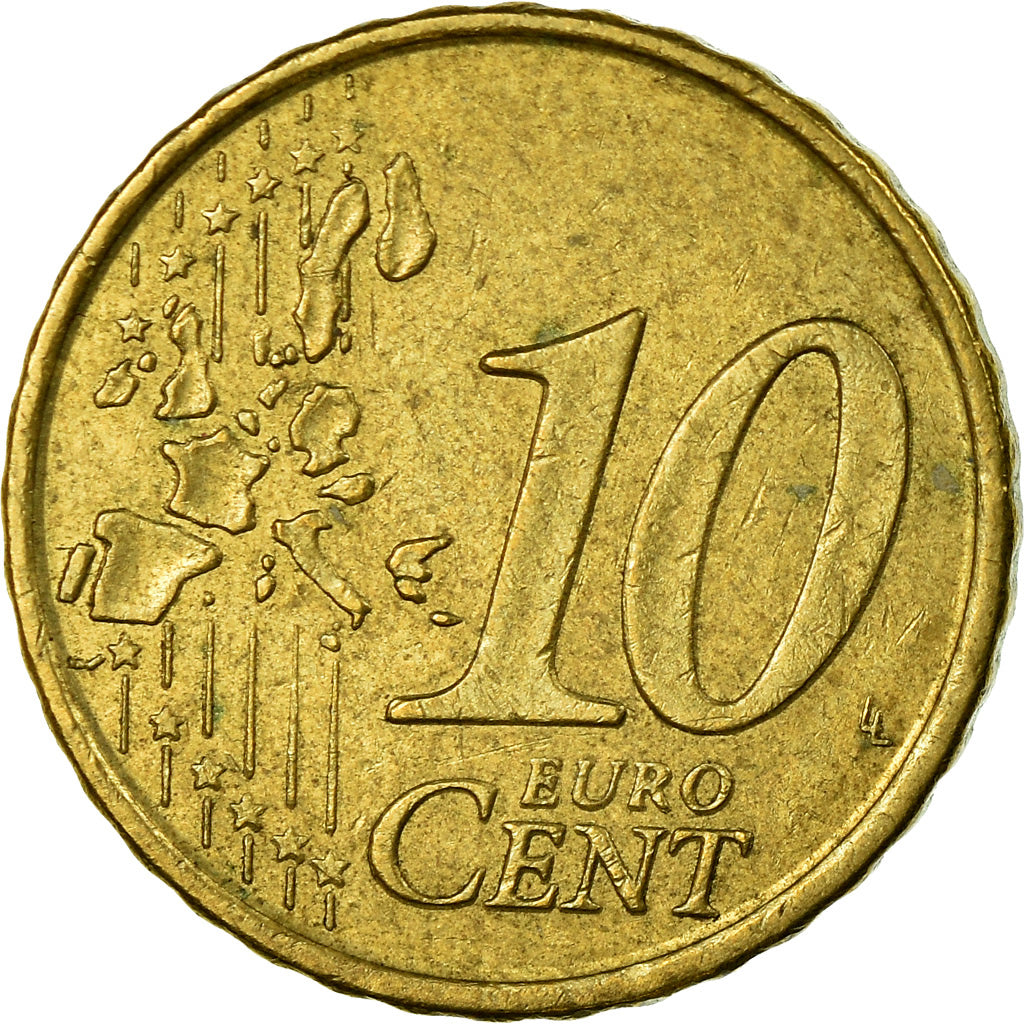 Spain, 10 Euro Cent, 2005, EF(40-45), Brass, KM:1043