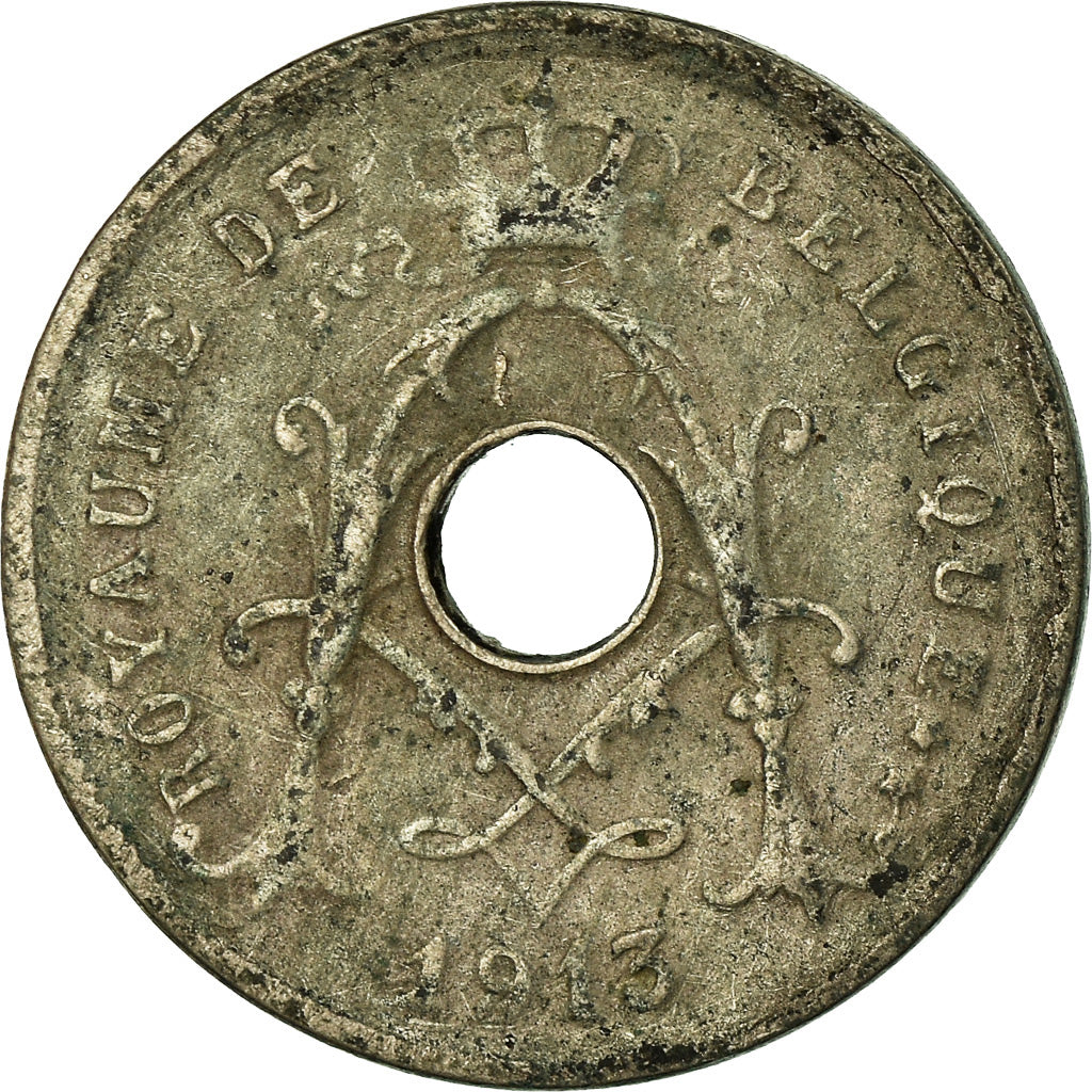 Moneta, Belgia, 5 Centimes, 1913, VF(20-25), Miedź-Nikiel, KM:66