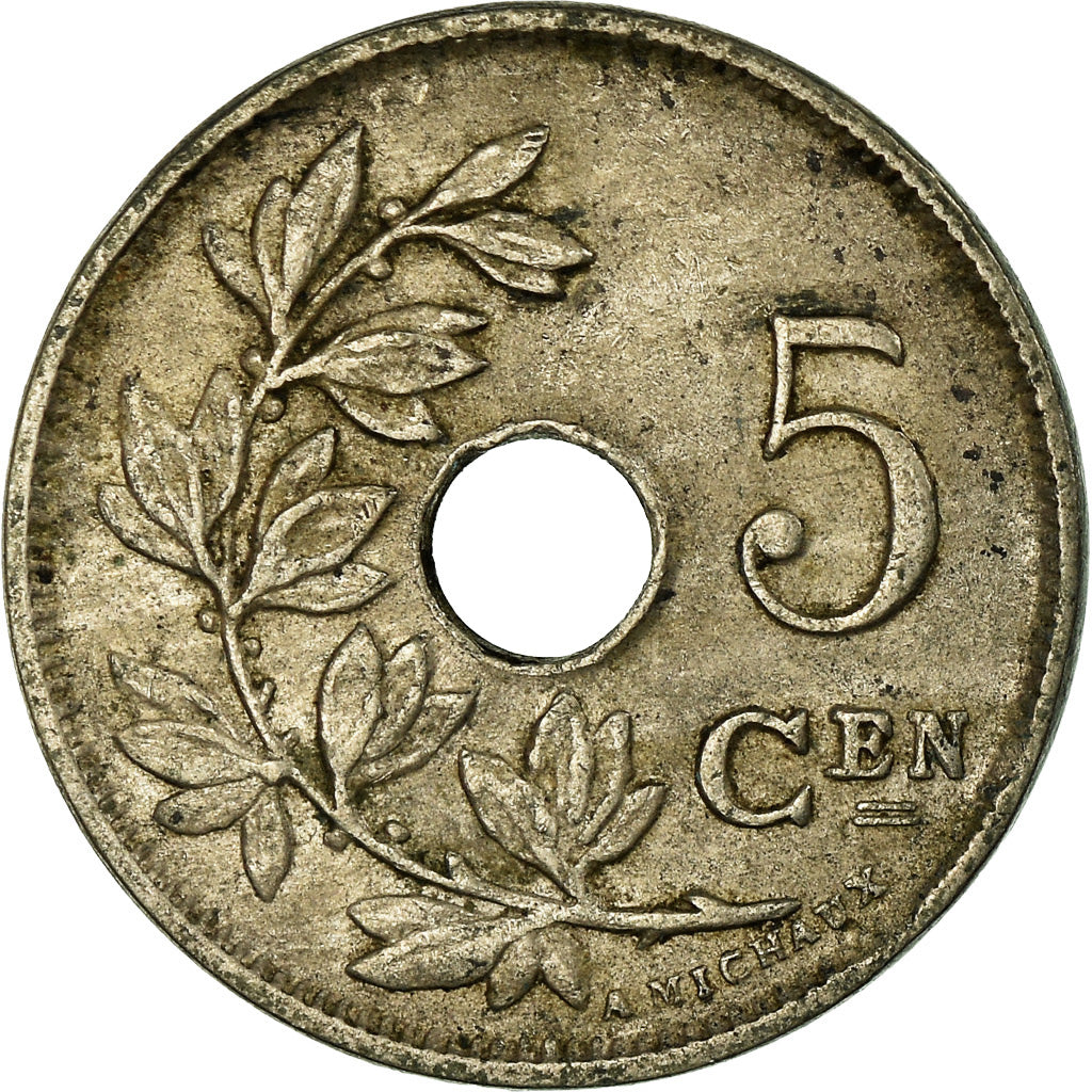 Moeda, Bélgica, 5 Centimes, 1922, VF(30-35), Cobre-níquel, KM:67