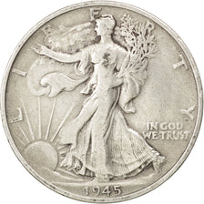 UNITED STATES, Walking Liberty Half Dollar, Half Dollar, 1945, U.S. Mint, KM...
