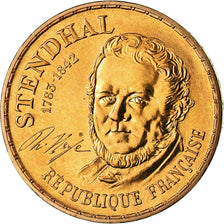 Moeda, França, Stendhal, 10 Francs, 1983, Paris, MS(65-70), Níquel-Bronze