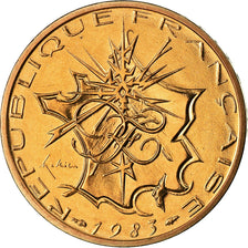 Moeda, França, Mathieu, 10 Francs, 1983, Paris, MS(65-70), Níquel-Latão