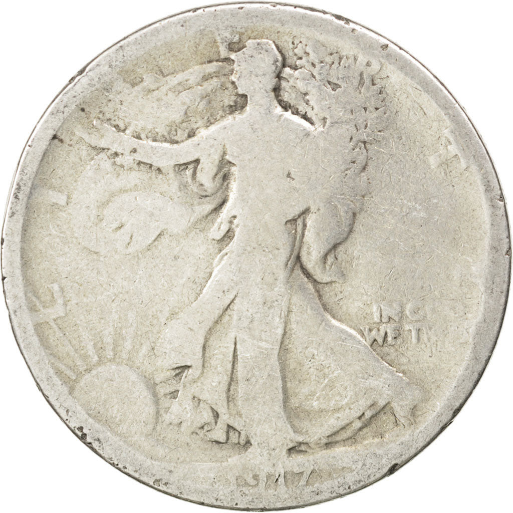 UNITED STATES, Walking Liberty Half Dollar, Half Dollar, 1917, U.S. Mint, KM...