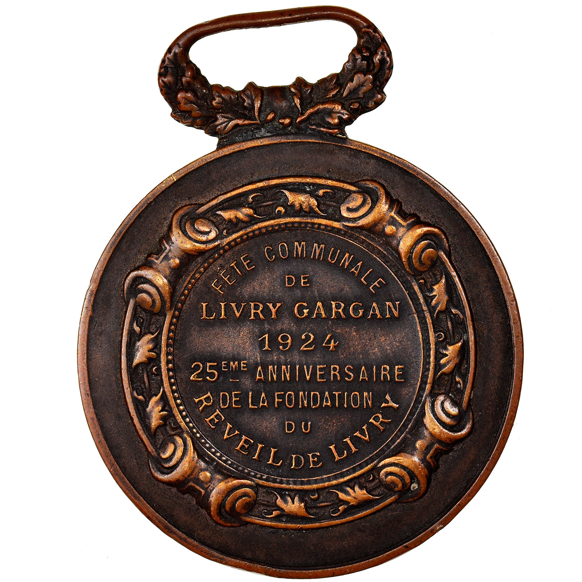 France, Medal, Fête Communale de Livry Gargan, Réveil de Livry, 1924, Tasset