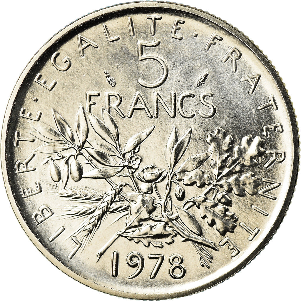 Coin, France, Semeuse, 5 Francs, 1978, Paris, MS(65-70), Nickel Clad