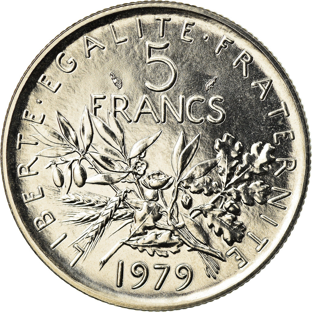 Moneta, Francia, Semeuse, 5 Francs, 1979, Paris, FDC, Nichel placcato