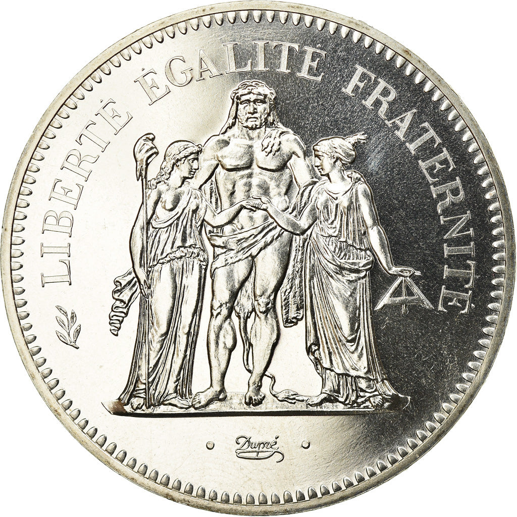 Coin, France, Hercule, 50 Francs, 1976, Paris, MS(65-70), Silver, KM:941.1