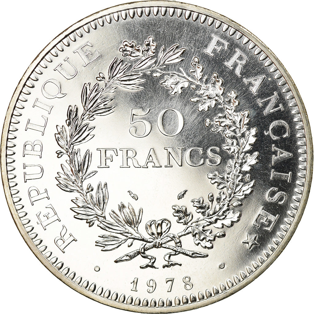 Coin, France, Hercule, 50 Francs, 1978, Paris, MS(65-70), Silver, KM:941.1
