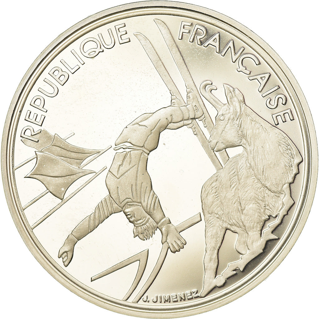 Moneta, Francia, albertville 92, 100 Francs, 1990, Proof, SPL, Argento, KM:983