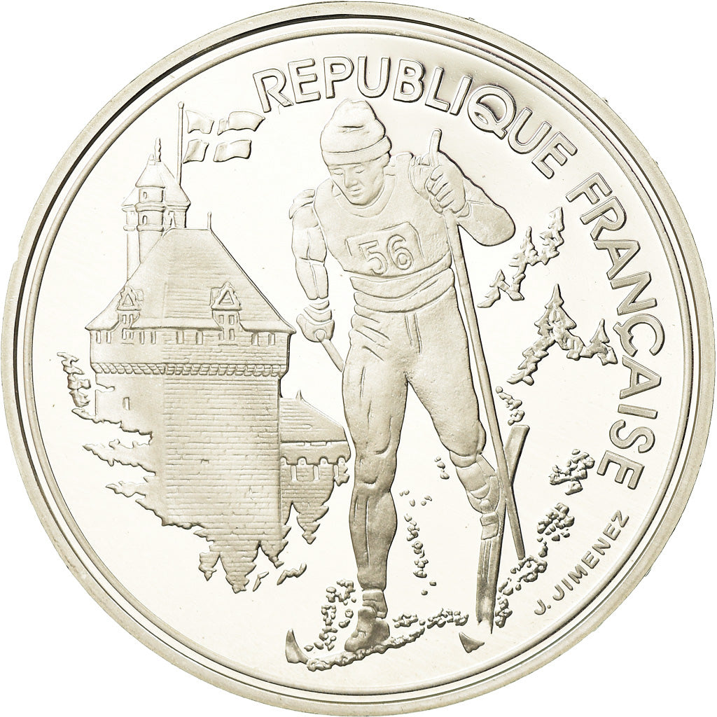 Coin, France, albertville 92, 100 Francs, 1991, Proof, MS(63), Silver, KM:994